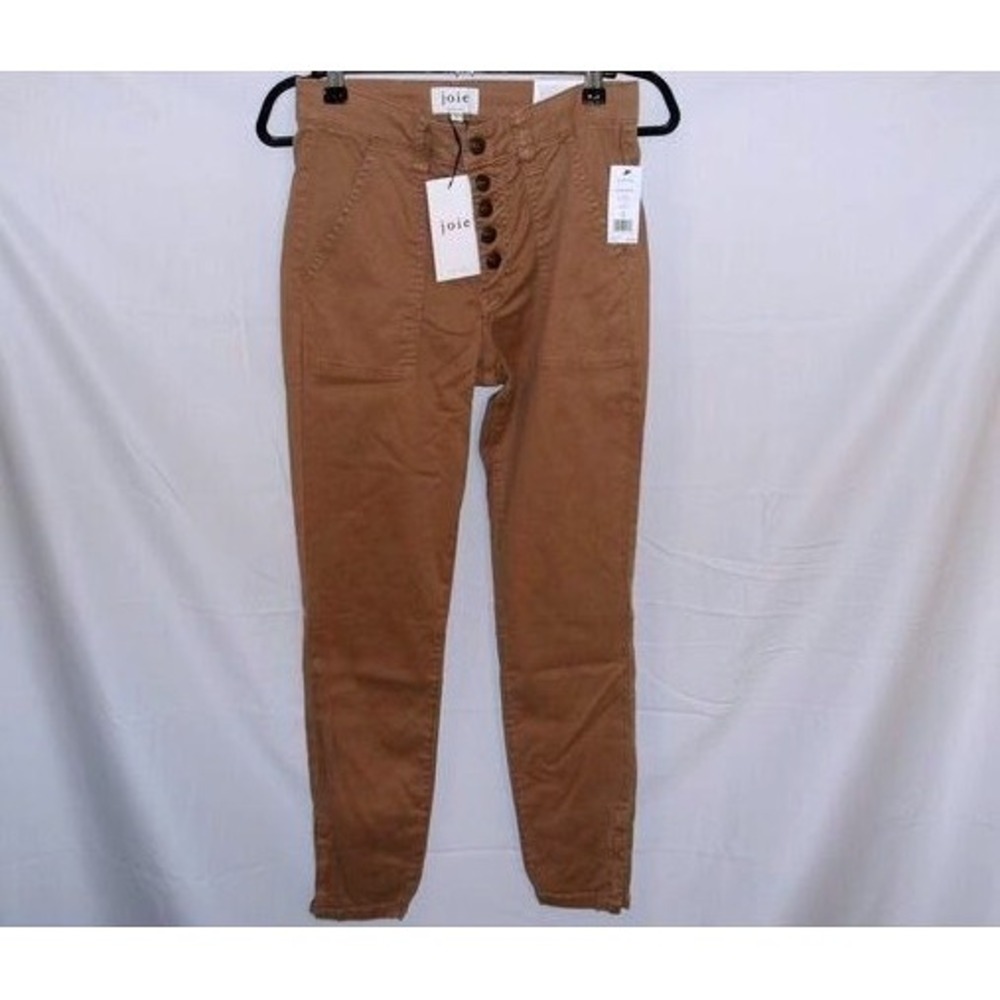 Joie High Rise Button Fly Cargo Pants Brown Size 27